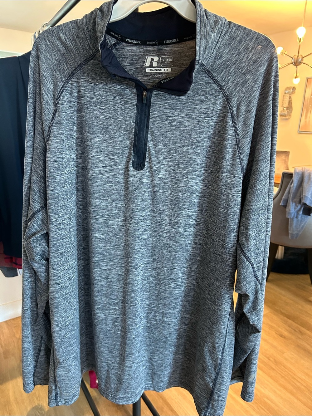 Russell Athletic Men's Heather Gray 1/4 Zip Training Pullover
